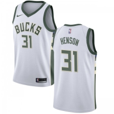 Women's Nike Milwaukee Bucks #31 John Henson Authentic White Home NBA Jersey - Association Edition
