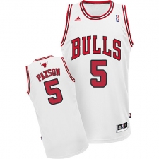 Men's Adidas Chicago Bulls #5 John Paxson Swingman White Home NBA Jersey