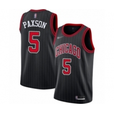 Men's Chicago Bulls #5 John Paxson Authentic Black Finished Basketball Jersey - Statement Edition