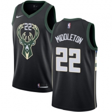 Men's Nike Milwaukee Bucks #22 Khris Middleton Authentic Black Alternate NBA Jersey - Statement Edition