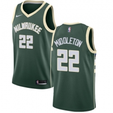 Youth Nike Milwaukee Bucks #22 Khris Middleton Swingman Green Road NBA Jersey - Icon Edition