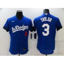 Men's Los Angeles Dodgers #3 Chris Taylor Blue Elite City Player Jersey