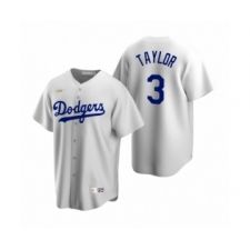Men's Los Angeles Dodgers #3 Chris Taylor Nike White Cooperstown Collection Home Jersey