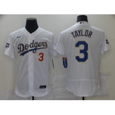 Men's Los Angeles Dodgers #3 Chris Taylor White Nike World Series Champions Authentic Jersey