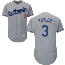 Men's Majestic Los Angeles Dodgers #3 Chris Taylor Grey Flexbase Authentic Collection MLB Jersey