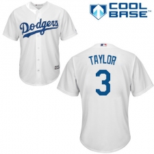 Men's Majestic Los Angeles Dodgers #3 Chris Taylor Replica White Home Cool Base MLB Jersey