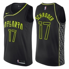 Men's Nike Atlanta Hawks #17 Dennis Schroder Authentic Black NBA Jersey - City Edition