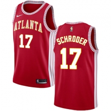 Men's Nike Atlanta Hawks #17 Dennis Schroder Authentic Red NBA Jersey Statement Edition