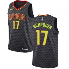 Women's Nike Atlanta Hawks #17 Dennis Schroder Swingman Black Road NBA Jersey - Icon Edition