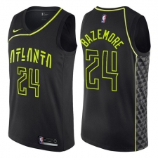 Men's Nike Atlanta Hawks #24 Kent Bazemore Authentic Black NBA Jersey - City Edition