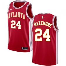 Youth Nike Atlanta Hawks #24 Kent Bazemore Authentic Red NBA Jersey Statement Edition