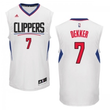 Men's Adidas Los Angeles Clippers #7 Sam Dekker Authentic White Home NBA Jersey