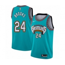 Men's Memphis Grizzlies #24 Dillon Brooks Authentic Green Hardwood Classic Basketball Jersey