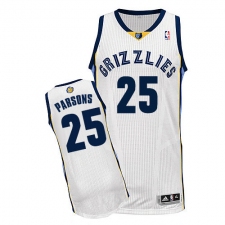 Women's Adidas Memphis Grizzlies #25 Chandler Parsons Authentic White Home NBA Jersey