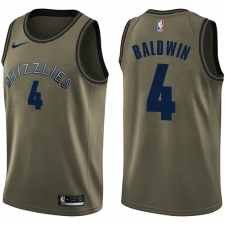 Men's Nike Memphis Grizzlies #4 Wade Baldwin Swingman Green Salute to Service NBA Jersey