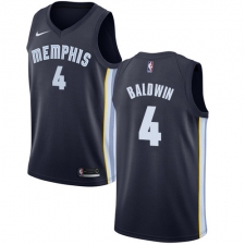 Women's Nike Memphis Grizzlies #4 Wade Baldwin Swingman Navy Blue Road NBA Jersey - Icon Edition