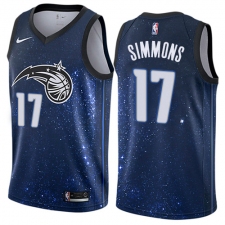Men's Nike Orlando Magic #17 Jonathon Simmons Authentic Blue NBA Jersey - City Edition