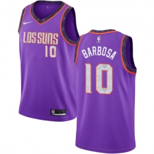 Men's Nike Phoenix Suns #10 Leandro Barbosa Swingman Purple NBA Jersey - 2018 19 City Edition