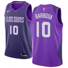 Men's Nike Phoenix Suns #10 Leandro Barbosa Swingman Purple NBA Jersey - City Edition