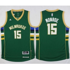 Bucks #15 Greg Monroe Green Stitched NBA Jersey