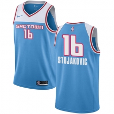 Men's Nike Sacramento Kings #16 Peja Stojakovic Swingman Blue NBA Jersey - 2018 19 City Edition