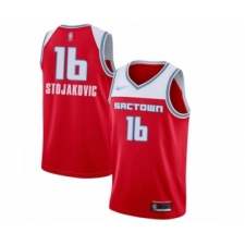 Men's Sacramento Kings #16 Peja Stojakovic Swingman Red Basketball Jersey - 2019 20 City Edition