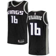 Youth Nike Sacramento Kings #16 Peja Stojakovic Authentic Black NBA Jersey Statement Edition