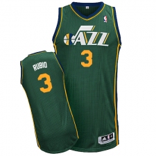Men's Adidas Utah Jazz #3 Ricky Rubio Authentic Green Alternate NBA Jersey