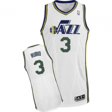 Women's Adidas Utah Jazz #3 Ricky Rubio Authentic White Home NBA Jersey