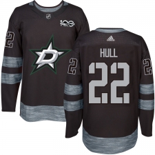 Men's Adidas Dallas Stars #22 Brett Hull Premier Black 1917-2017 100th Anniversary NHL Jersey