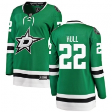 Women's Dallas Stars #22 Brett Hull Authentic Green Home Fanatics Branded Breakaway NHL Jersey