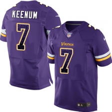 Men's Nike Minnesota Vikings #7 Case Keenum Elite Purple Home Drift Fashion NFL Jersey