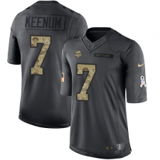 Men's Nike Minnesota Vikings #7 Case Keenum Limited Black 2016 Salute to Service NFL Jersey