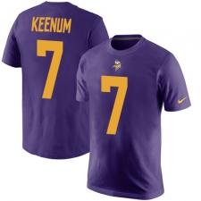 Nike Minnesota Vikings #7 Case Keenum Purple Rush Pride Name & Number T-Shirt