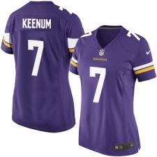 Women's Nike Minnesota Vikings #7 Case Keenum Game Purple Team Color NFL Jersey