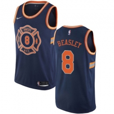 Men's Nike New York Knicks #8 Michael Beasley Authentic Navy Blue NBA Jersey - City Edition
