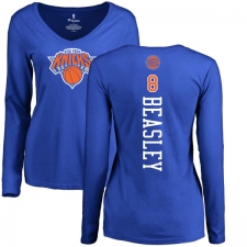 NBA Women's Nike New York Knicks #8 Michael Beasley Royal Blue Backer Long Sleeve T-Shirt