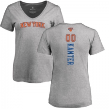 NBA Women's Nike New York Knicks #00 Enes Kanter Ash Backer T-Shirt