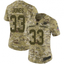 Women's Nike Green Bay Packers #33 Aaron Jones Limited Camo 2018 Salute to Service NFL Jersey