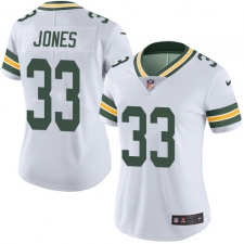 Women's Nike Green Bay Packers #33 Aaron Jones White Vapor Untouchable Elite Player NFL Jersey