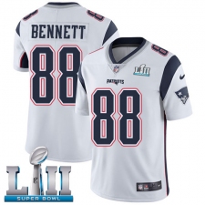 Men's Nike New England Patriots #88 Martellus Bennett White Vapor Untouchable Limited Player Super Bowl LII NFL Jersey