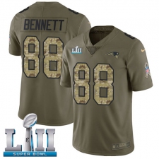 Youth Nike New England Patriots #88 Martellus Bennett Limited Olive/Camo 2017 Salute to Service Super Bowl LII NFL Jersey