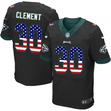 Men's Nike Philadelphia Eagles #30 Corey Clement Black Alternate USA Flag Fashion NFL Jersey
