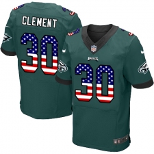 Men's Nike Philadelphia Eagles #30 Corey Clement Midnight Green Home USA Flag Fashion NFL Jerseyy