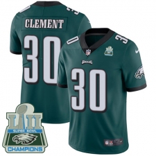 Men's Nike Philadelphia Eagles #30 Corey Clement Midnight Green Team Color Vapor Untouchable Limited Player Super Bowl LII Champions NFL Jersey