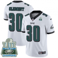 Youth Nike Philadelphia Eagles #30 Corey Clement White Vapor Untouchable Limited Player Super Bowl LII Champions NFL Jersey