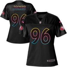 Women's Nike San Francisco 49ers #96 Datone Jones Game Black Fashion NFL Jersey