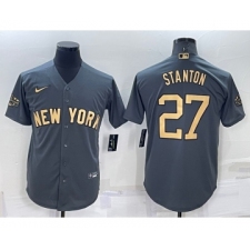 Men's New York Yankees #27 Giancarlo Stanton Grey 2022 All Star Stitched Cool Base Nike Jersey