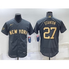 Men's New York Yankees #27 Giancarlo Stanton Grey 2022 All Star Stitched Flex Base Nike Jers