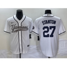 Men's New York Yankees #27 Giancarlo Stanton White Cool Base Stitched Baseball Jersey